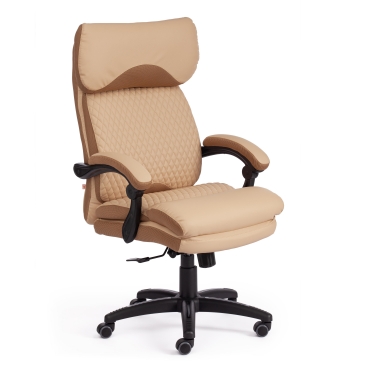 Кресло Tetchair CHIEF кож/зам/ткань, бежевый/бронза, 36-34/21