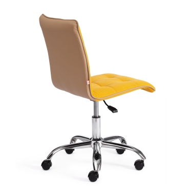 Кресло Tetchair ZERO ткань/кож/зам, желтый/бежевый, TW-27/36-34