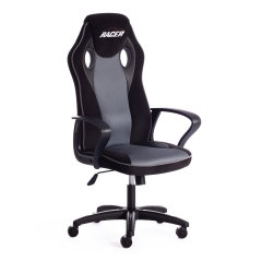 Кресло Tetchair RACER флок/ткань, черный/серый, 35/TW-12/карбон