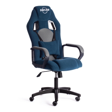 Кресло Tetchair DRIVER 22 флок/ткань, синий/серый, 32/TW-12