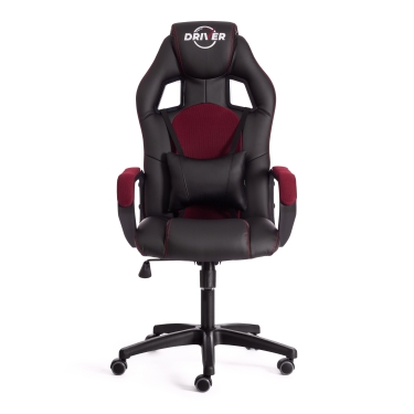 Кресло Tetchair DRIVER 22 кож/зам/ткань, черный/бордо, 36-6/TW-13