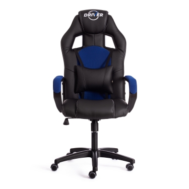 Кресло Tetchair DRIVER 22 кож/зам/ткань, черный/синий, 36-6/TW-10