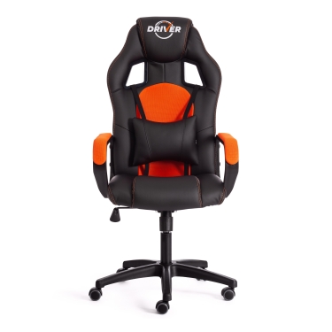 Кресло Tetchair DRIVER 22 кож/зам/ткань, черный/оранжевый, 36-6/TW-07