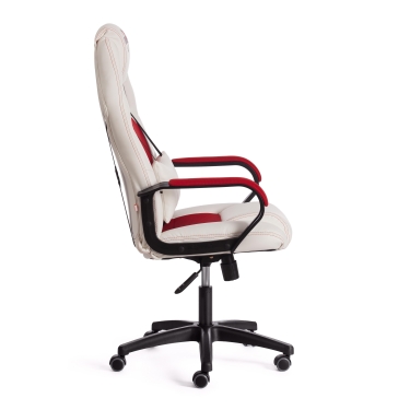 Кресло Tetchair DRIVER 22 кож/зам/ткань, белый/красный, 36-01/TW-08
