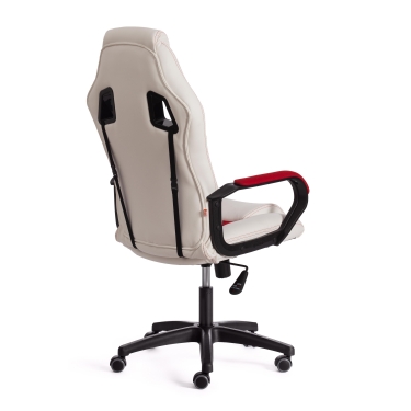 Кресло Tetchair DRIVER 22 кож/зам/ткань, белый/красный, 36-01/TW-08