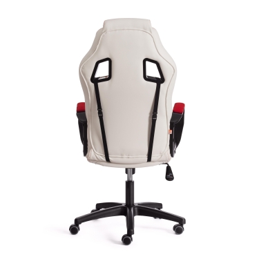 Кресло Tetchair DRIVER 22 кож/зам/ткань, белый/красный, 36-01/TW-08