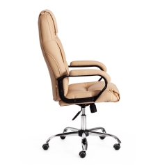 Кресло Tetchair BERGAMO хром 22 кож/зам, бежевый, 36-34
