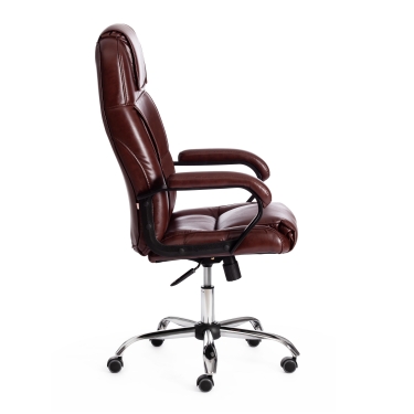 Кресло Tetchair BERGAMO хром 22 кож/зам, коричневый, 2 TONE