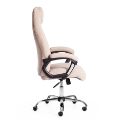 Кресло Tetchair BOSS хром флок , бежевый/бежевый перф., 7/7/06