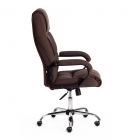 Кресло Tetchair BERGAMO хром 22 ткань, коричневый, 3М7-147