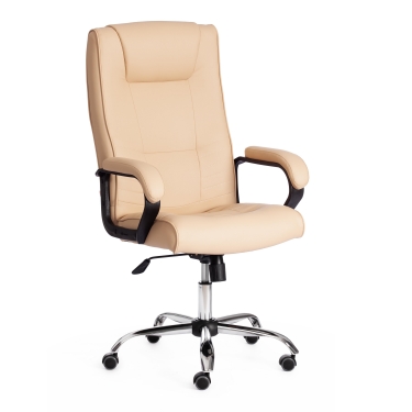 Кресло Tetchair MAXIMA Хром 22 кож/зам, бежевый, 36-34