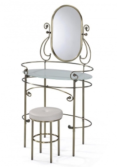 Столик туалетный Tetchair ALBERT столик/зеркало + пуф Античная медь Antique Brass