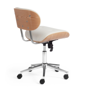 Кресло Tetchair CRAFT натуральный, кож/зам белый