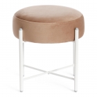 Банкетка Tetchair AMBER металл, ткань, 414140 см, бежевый/белый