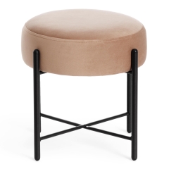 Банкетка Tetchair AMBER металл, ткань, 414140 см, бежевый/черный