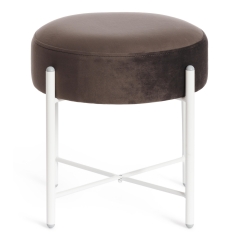 Банкетка Tetchair AMBER металл, ткань, 414140 см, темно-коричневый/белый