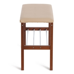 Банкетка Tetchair BERYL дерево / экокожа, 673149 см, темный орех/бежевый