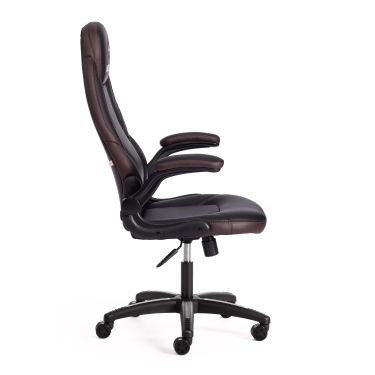 Кресло офисное Tetchair BAZUKA кож/зам, черный/черный перфорированный/коричневый, 36-6/36-6/06/36-36