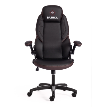 Кресло офисное Tetchair BAZUKA кож/зам, черный/черный перфорированный/коричневый, 36-6/36-6/06/36-36