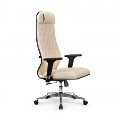 Кресло руководителя Метта Мetta L 1m 40M/2D Infinity Easy Clean MPES Комплект 5 Молочное