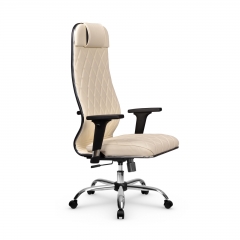 Кресло руководителя Метта Мetta L 1m 40M/2D Infinity Easy Clean MPES Комплект 7 Молочное