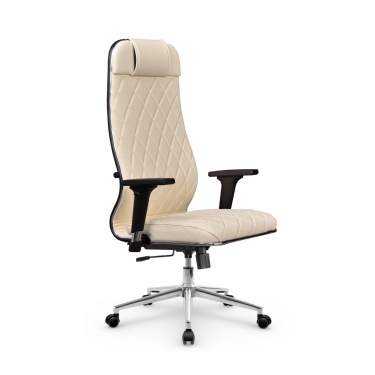 Кресло руководителя Метта Мetta L 1m 40M/2D Infinity Easy Clean MPES Комплект 9 Молочное