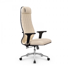 Кресло руководителя Метта Мetta L 1m 40M/2D Infinity Easy Clean MPES Комплект 9 Молочное