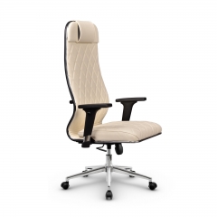 Кресло руководителя Метта Мetta L 1m 40M/2D Infinity Easy Clean MPES Комплект 10 Молочное