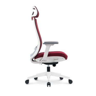 Кресло руководителя Норден RUBY white frame крестовина алюминий Красный