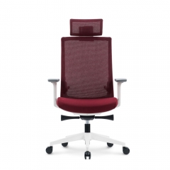 Кресло руководителя Норден RUBY white frame крестовина алюминий Красный