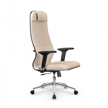 Кресло руководителя Метта Мetta L 1m 38K2/4D Infinity Easy Clean MPES Комплект 9 Молочное