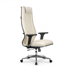 Кресло руководителя Метта Мetta L 1m 50M/2D Infinity Easy Clean MPES Комплект 3 Молочное