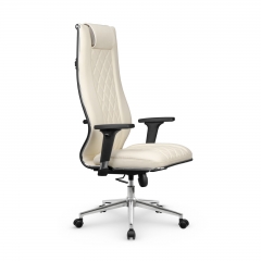 Кресло руководителя Метта Мetta L 1m 50M/2D Infinity Easy Clean MPES Комплект 9 Молочное