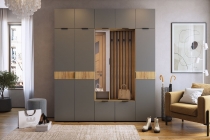 Прихожая Мебельсон Бери К1 Дуб крафт золотой/белое дерево