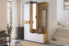 Прихожая Мебельсон Бери К2 Дуб крафт золотой/графит