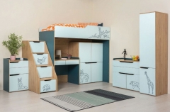 Комплект мебели для детской Mobi Гудвин 001 Гикори Рокфорд Натуральный Мята Бензин