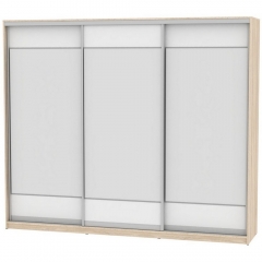 Шкаф-купе Аларти B-230х270х60-3ДСС-Белый-D8D8D8