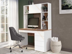 Стол с надстройкой лев/прав Витра Монако 903.301 Дуб Вотан / Белый шпон / Альпийский белый