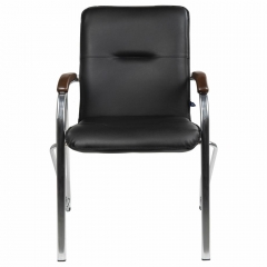 Кресло для приемных BRABIX Samba хром кожзам Черный