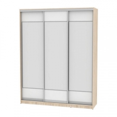 Шкаф-купе Аларти B-220х180х60-3ДСС-Белый-D8D8D8