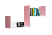 Полка Матрица навесная 3 Белый/Светло-розовый