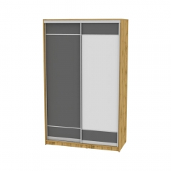 Шкаф-купе Аларти B-220х135х60-3ДВ-Графит-D7D8