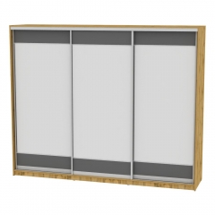 Шкаф-купе Аларти B-230х270х60-3ДВ-Графит-D8D8D8