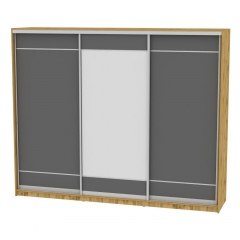 Шкаф-купе Аларти B-220х270х60-3ДВ-Графит-D7D8D7