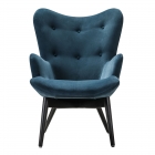 Кресло R-home Хайбэк синий/венге