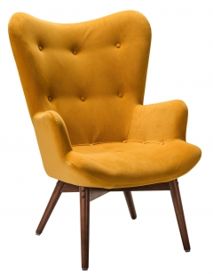 Кресло R-home Хайбэк желтый/т.орех