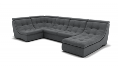 Диван Berhouse Монако-4 ЗР Цвет фасада Серо коричневый Тип Универсальный Материал фасада Металл/Велюр