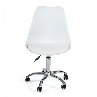 Офисное кресло Tetchair TULIP mod.106-1 металл/пластик/PU, 58 x 47 x 97см, White белый / Chrome хром
