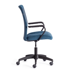 Кресло Tetchair STAFF флок/ткань, синий/серый, 32/W-12