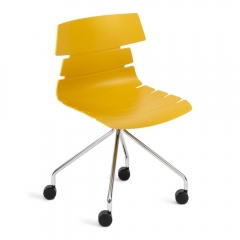 Стул офисный Tetchair HANSEN mod. 606-1 / 1 шт. в упаковке пластик/металл, 50х51х81 см, высота до сиденья 45 см, оранжевый/хром